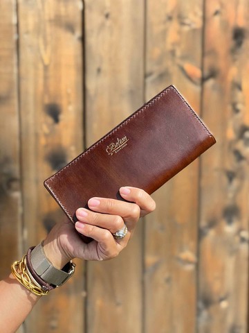 輕巧對開零錢長夾/皮夾/錢夾/錢包-義大利植鞣牛革 Color:多色