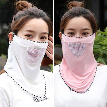 夏季 冰絲  面罩 口罩 女 護頸 遮臉 遮陽 護臉 騎行 透氣 防紫外線 可水洗