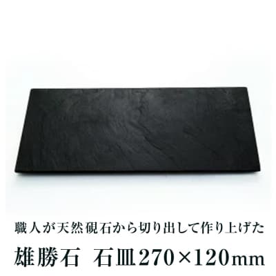 石皿270×120 雄勝石 玄昌石 食器 石皿 270×120×6mm シリコン脚付き お