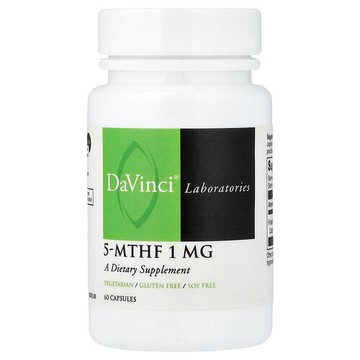 DaVinci Laboratories, 5-MTHF，1 毫克，60 粒膠囊