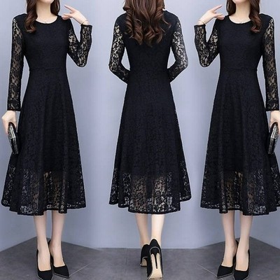 パーティードレス 結婚式 お呼ばれドレス 代 30代 40代 袖あり 長袖 結婚式ワンピース 黒ロングワンピース パーティードレス膝丈 お呼ばれワ 通販 Lineポイント最大get Lineショッピング