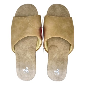 Vero&Nique 維諾妮卡 36022和風悠能室內皮拖鞋  L  卡其色  1雙