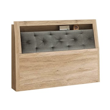 文創集 克提5尺雙人布紋皮革床頭箱(不含床底＋不含床墊)-151x27x98cm免組