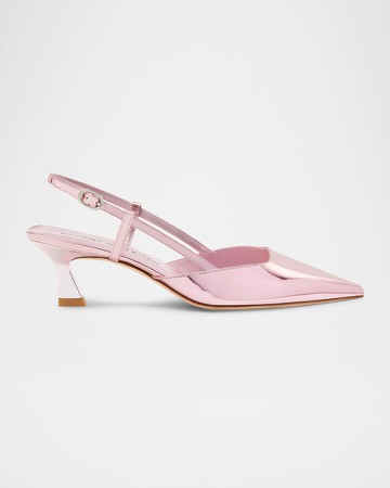 Vinnie Metallic Kitten Slingback Pumps