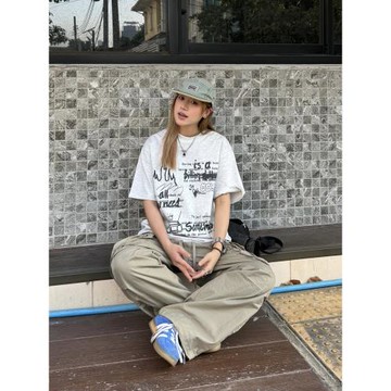 川川也 原創美式設計感手繪涂鴉復古短袖T恤男女潮牌半袖上衣夏季