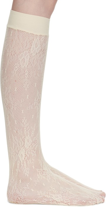 Swedish Stockings 灰白色 Rosa Lace 长筒袜