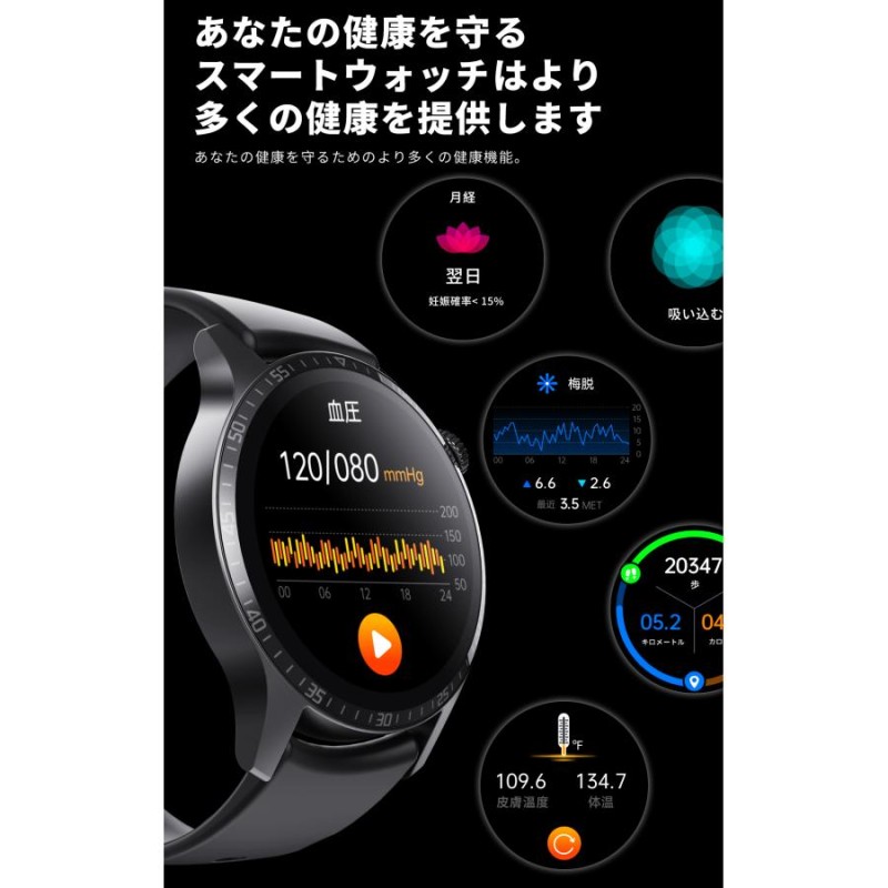 限定7980円」スマートウォッチ 血糖値測定 日本製センサー 血圧