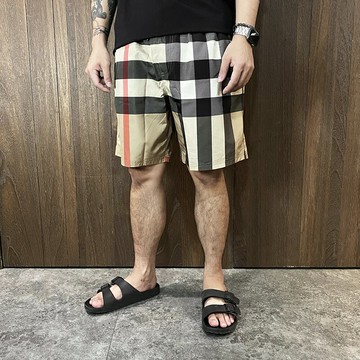 美國百分百【全新真品】Burberry 海灘褲 綁繩 休閒 歐洲精品 衝浪褲 男款 經典格紋 短褲 DA80