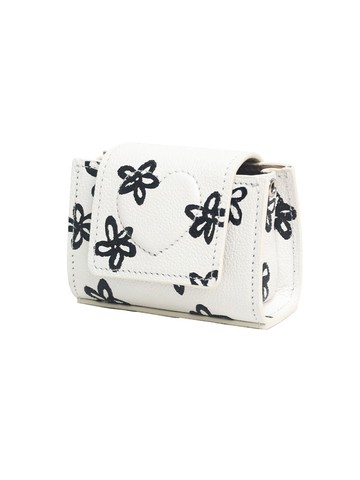 Shape Flower Microbag Cross-body Bag [Black]