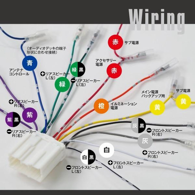 AZ製 オーディオ 取付用 ハーネス 24V/トラック 14ピン オーディオ