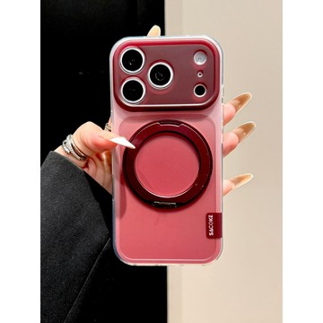 蘋果18Promax手機殼iphone17pm新款櫻桃紅膚感磨砂帶360磁吸支架16精孔按鍵全包15簡約14防摔保護套