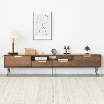 公司貨 免運 1.2米小戶型實木電視櫃1.8米現代簡約客廳儲物櫃工業風輕奢家具 快速發貨