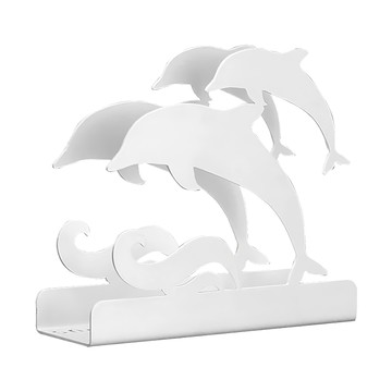 OPUS 東齊金工 歐式鐵藝海豚信件架 桌面展示 書信收納  優雅白  1個
