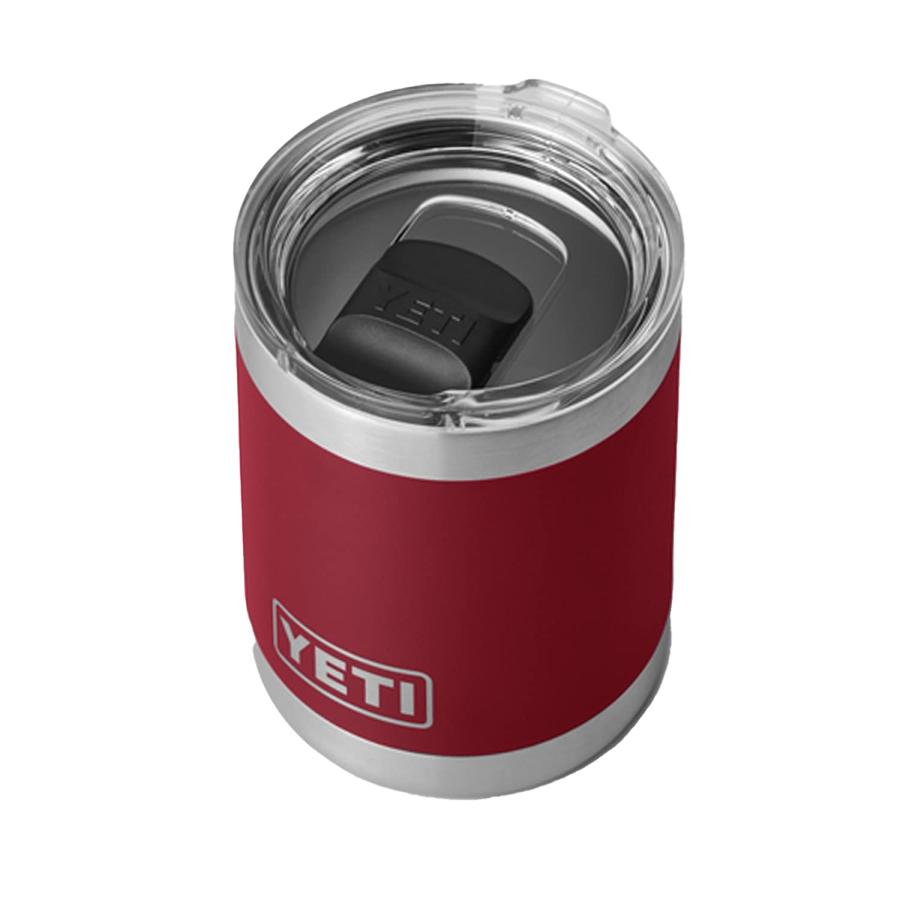 YETI Rambler 10オンス ローボール マグスライダー蓋付き 真空断熱 ステンレス製、ハーベストレッド