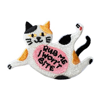 貓咪肚皮電繡熨燙貼布，包袋飾品，包袋配件