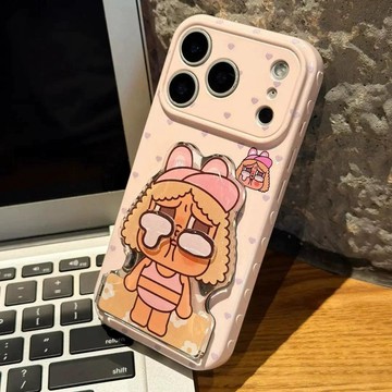 小哭娃睡適用蘋果17PROMAX少女手機殼iPhone16高顏值清新少女側面