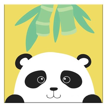 數字油畫組 Set 20*20cm 油畫布松木框架  萌寵熊貓  3組