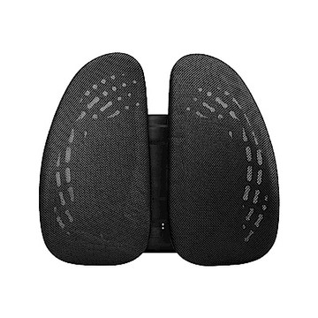 Birdie-德國專利雙背護脊墊/辦公坐椅護腰墊/汽車靠墊(特仕黑)-43x14x39~48cm