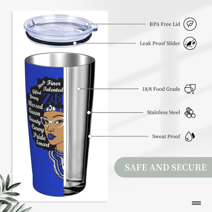 20oz Coffee Cups Sorority Paraphernalia Gifts for Women Reusable Tumblers Stainless Steel Camping Traveling Mug Coffee Lovers Gift for Mother's Day