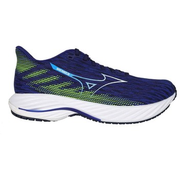 MIZUNO WAVE RIDER 28 SW 男慢跑鞋-4E-寬楦 運動 J1GC240453 深藍黑綠白