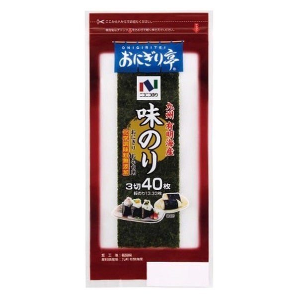 ニコニコのりニコニコのり 有明海産 味のり 3切40枚 1個