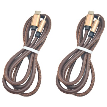 HONG JIN 宏晉 牛仔充電線  1m  巧克力深棕  2條