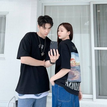 【PAGANS STORE】韓國 美式 AY 歌德 背後 風景 海灘 印花 標語 英文 短袖 短Tee