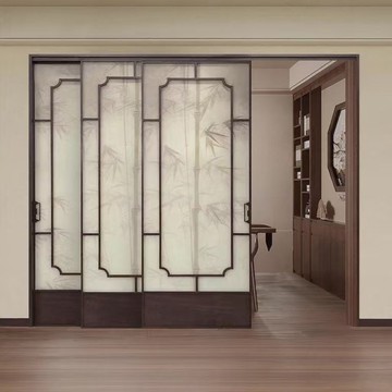 免運 玻璃門 新中式竹影衛生間廁所門鋁合金宋氏美學廚房洗手間客廳推拉玻璃門 可開發票 全館五折 工廠現貨直銷 新品特價 b9084