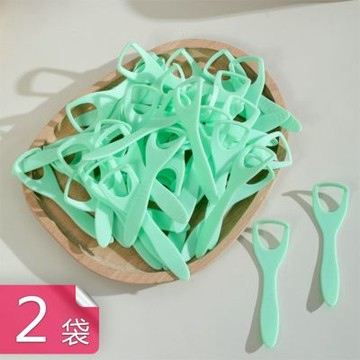 【荷生活】拋棄式旅用便攜防滑手柄刮舌器 口腔清潔清新口氣舌苔清潔刷-100支組