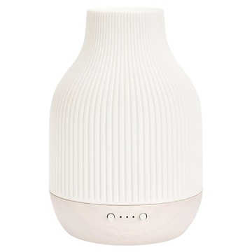 白玉條紋橡木香氛水氧機 180ml 暖光  CAAD0105  白色