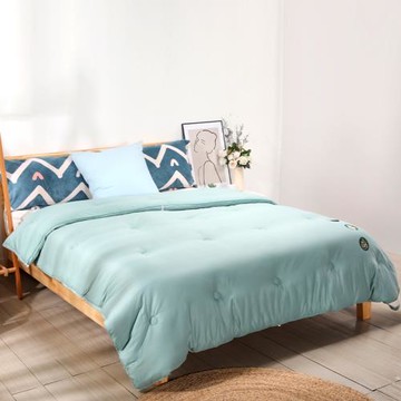 遠夢艾暖暖冬被艾草被芯2米寬加厚保暖被四季被軍綠色絎縫8斤被子