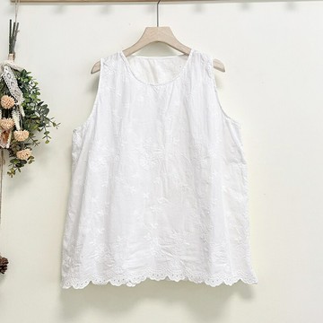 【巴黎精品】現貨+預購 無袖背心內搭馬甲-文藝百搭刺繡純色女上衣3色a1ja48
