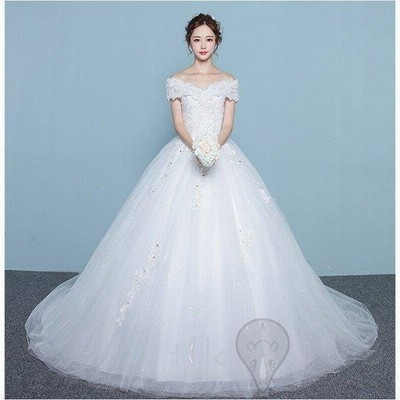 ウェディングドレス 結婚式 二次会 ホワイト 花嫁 ウェディング プリンセスドレス 白ドレス ロングドレス トレーン 引き裾 披露宴 編み上げ 通販 Lineポイント最大get Lineショッピング