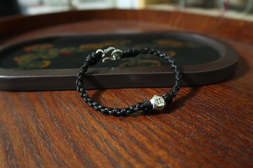 S925純銀12星座手鏈 純銀六方開財交好運編織手繩