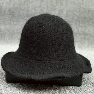 日本折疊無痕復古百搭羊毛禮帽子女秋冬出游度假英倫大檐針織盆帽1入