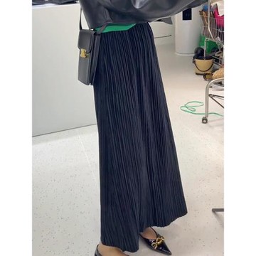 氣質名媛高端半身裙2025春季新款女港味chic高腰顯瘦中長款百褶裙