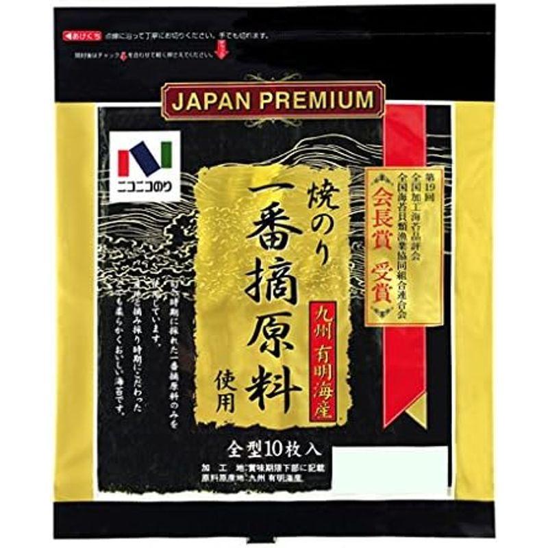 ニコニコのり 有明海産一番摘原料使用焼のり 10枚×10個