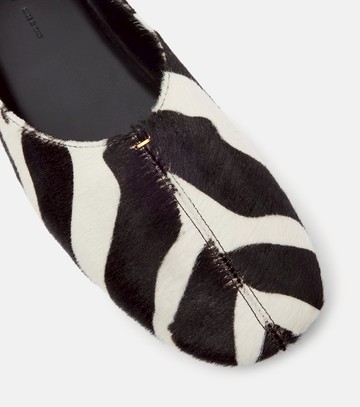 Khaite Jane zebra-print calf hair ballet flats