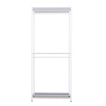 【dayneeds】荷重型 90x45x210公分 三層烤漆雙桿衣櫥白色