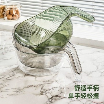 桃園出貨✨新款淘米神器多功能洗米篩淘米盆過濾杯子水瓢洗水果洗菜盆瀝水籃