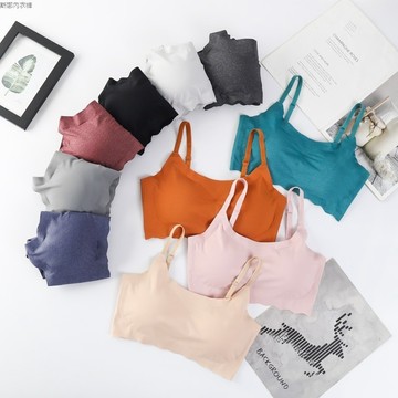 【免運🧣立減30元】 無鋼圈內衣 無痕內衣  運動內衣 集中 涼感 無痕 胸墊 冰絲無痕 胸罩 一片式冰絲無痕 天然乳膠