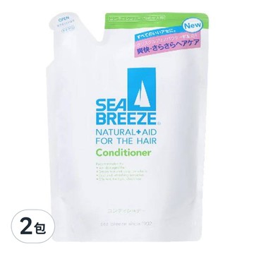 SEA BREEZE 清爽海風保濕潤髮乳補充包 400ml - 保濕柔順 秀髮煥發健康光澤  2包