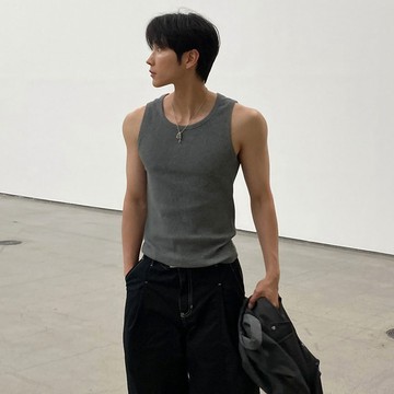 正韓基本款修身彈力羅紋圓領無袖背心 6色 YUPPIE 預購商品 0623