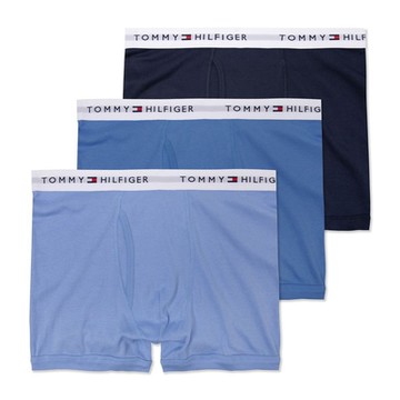 Tommy Hilfiger 舒適短版文字貼身四角內褲三件組-混色