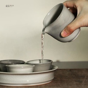 愛曼器中吉造純手工窯變小糯米開片有山公道原礦粉引公道景德鎮