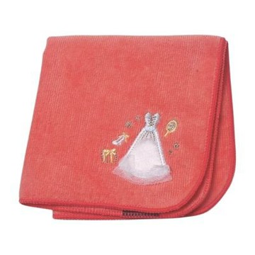 FRANCfranc 粉紅色婚紗刺繡圖騰滾邊小方巾(26CM)