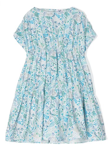 Il Gufo - floral-print cotton dress - kids - Cotton - 6 - Blue