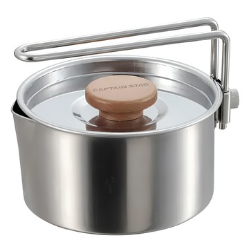 CAPTAIN STAG 鹿牌 日本製不鏽鋼水壺/湯鍋 滿容量730ml 鍋底厚約0.4mm  銀色  1個  13.1cm