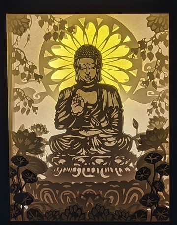 釋迦摩尼佛 紙雕燈箱 A