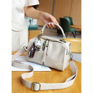 波士頓包單肩斜挎包女2025新款包包時尚軟皮手提包休閑百搭枕頭包